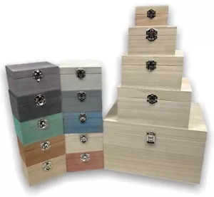 Large Engraved Wooden Boxes Large & Small Personalised Wood Keepsake Trinket Box - Picture 1 of 34
