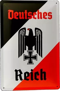 Blechschild 20x30 Deutsches Reich mit Adler und Eisernes Kreuz  - Bild 1 von 3