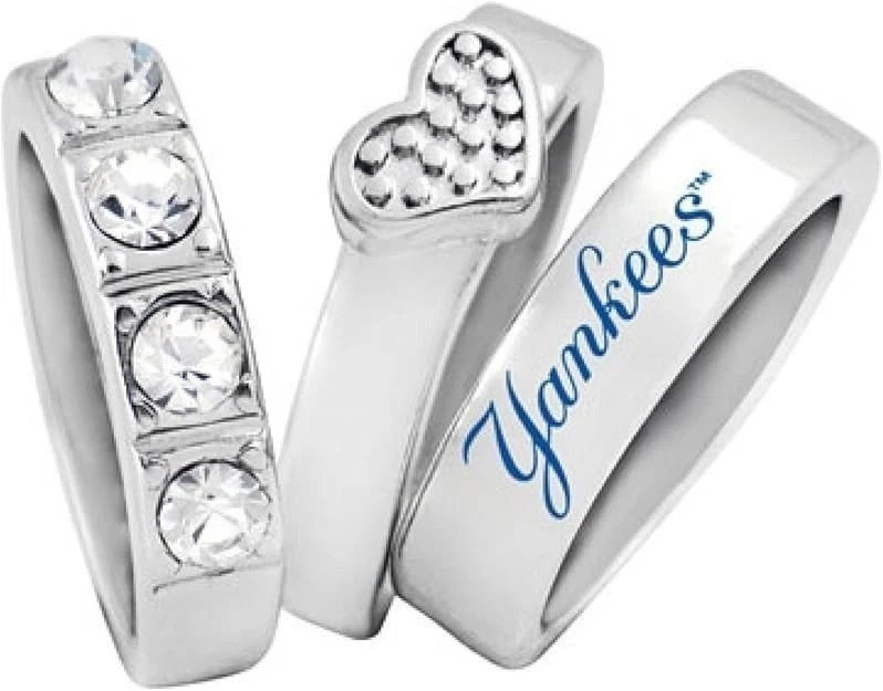 Official Game Time New York Yankees Stacked Gemstone Team 7.5" Rings - Image 1 of 4