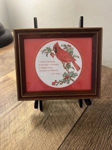 Framed Wall Art -Cardinal w/ Oliver Hereford Quote Holiday - Picture 1 of 6