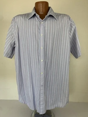 AUSTIN REED LONDON Men’s Size XL Button Down Short Sleeve Shirt Blue Lavender - Image 1 of 4