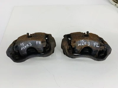 14-18 MAZDA 3 SEDAN FWD FRONT RIGHT & LEFT SIDE ABS BRAKE CALIPER SET OF 2 OEM - Image 1 of 4