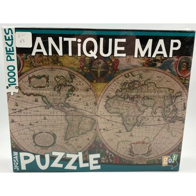 Antique Map 1000 Piece Jigsaw Puzzle - New Sealed Vintage World Map Puzzle by Go - Image 1 of 4