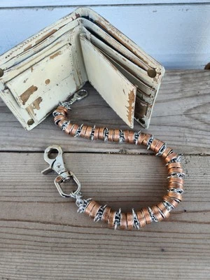 18 pulgadas. Cadena billetera personalizada de centavo de Estados Unidos con diseño trenzado único  Foto 1 de 4