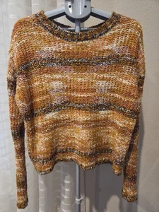 Rockin C Sweater Womens XL Beige Rust Black Western Cowboy Pullover Long Sleeve - Picture 1 of 6
