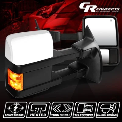 CHROME POWER+HEAT+LED SIGNAL TOW MIRROR FOR 2008-2016 FORD F250-F550 SUPER DUTY Foto 1 de 4