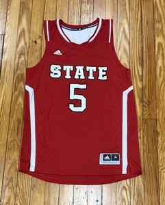Adidas Mens NC State Basketball Jersey CJ Leslie #5 Vintage 2013 Medium Red - Picture 1 of 6