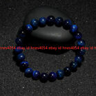 Natural Blue Tiger Eye Bracelet Round Stone Bead Healing Gemstone Men