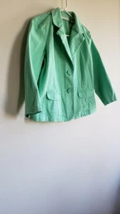First Issue Open Front Jacket 100% Cotton Green Long Sleeve Size Medium - Picture 1 of 9