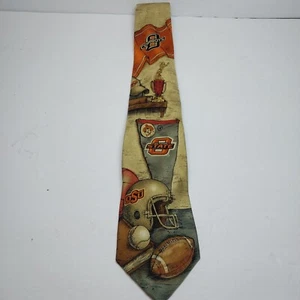 OSU Oklahoma State Cowboys Tie Football 100% Silk College Sports Eagles Wings - Picture 1 of 8