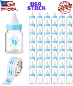 48 Pcs 3.5 '' Baby Shower Mini Milk Bottle with 500 Adhesive Thank You Showering - Picture 1 of 6