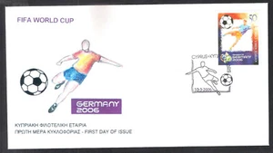 CYPRUS 2006 GERMANY '06 FIFA WORLD CUP FOOTBALL SOCCER Set 1V NICE UN/IAL FDC - Picture 1 of 1