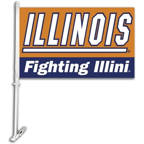 Illinois Fighting Illini Car Flag Cover