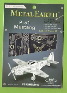 Faszination Metal Earth P-51 Mustang WWII Jagdflugzeug 3D Stahl Modellbausatz - Bild 1 von 2