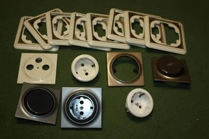 Gira Trias SET Rahmen / Steckdosen / SAT / Blenden in braun metallic & weiß - Bild 1 von 1