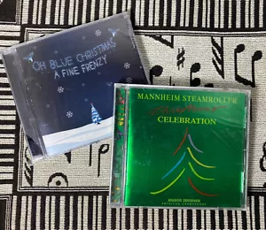 2 Christmas Cd's Mannheim Steamroller & Oh Blue Christmas A Fine Frenzy New - Foto 1 di 9