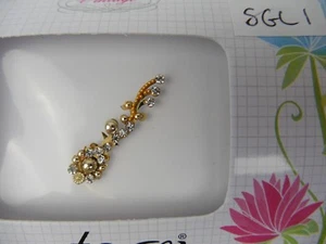 Beautiful Indian Faux Crystal Bindi * Festival Party Wedding Essential * Gold - Picture 1 of 16