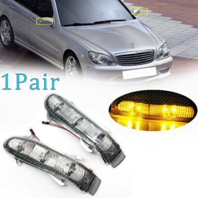For Mercedes Benz W220 W215 S/CL Side Mirror Turn Signal Light Smoky len LH&RH Foto 1 de 4