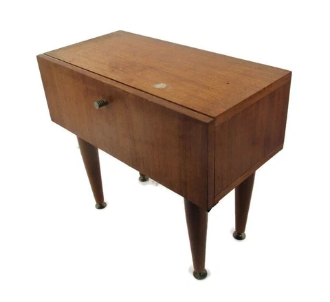 Vintage Nightstand Wood Mid Century Danish Modern style End table Commode Retro Cover