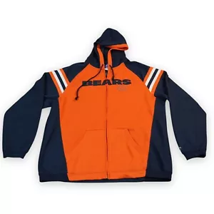 VTG Chicago Bears Reebok Hoodie Mens Extra Large Blue Orange Jacket Zip Up Y2K - Picture 1 of 9