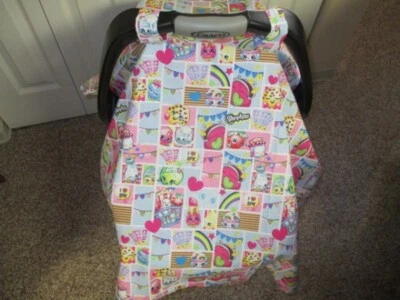 Shopkins Print Handmade Single Layer Baby Car Seat Carrier Cover - Image 1 of 4