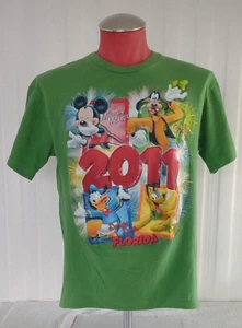 Mickey Goofy Donald Pluto T Shirt Disney 2011 Florida Green Adult Medium - Picture 1 of 3