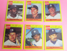 1987 Coca Cola Detroit Tigers Baseball Card Team Set