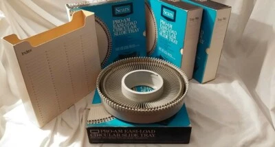 FOUR (4) Vintage Sears EasiLoad Circular Tray Projector 100 Slide Show EXCL COND - Image 1 of 3