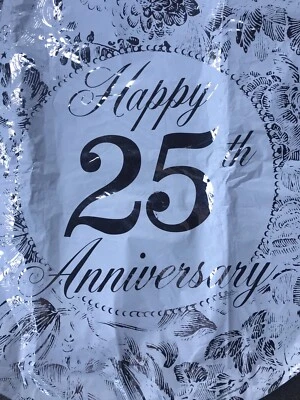 25th Anniversary 18" Bulk Foil Mylar Balloon bulk - Image 1 of 2