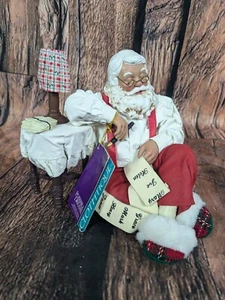 RARE Possible Dreams Clothtique Santa Claus Sleeping Letters List Vintage 2001 2 Pc - Bild 1 von 13