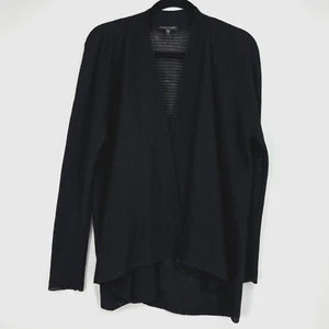 Cárdigan suéter negro 100 % lana Eileen Fisher XL frente abierto para mujer TIENE AGUJEROS - Imagen 1 de 10