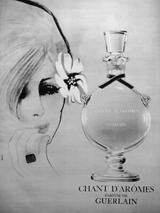 PUBLICITÉ DE PRESSE 1964 CHANT D'ARÔMES PARFUM DE GUERLAIN - Picture 1 of 1