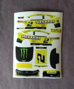 2024 Custom Austin Cindric #2 Menards Playoffs Bristol 1/64 Peel & Stick Decals - Picture 1 of 1