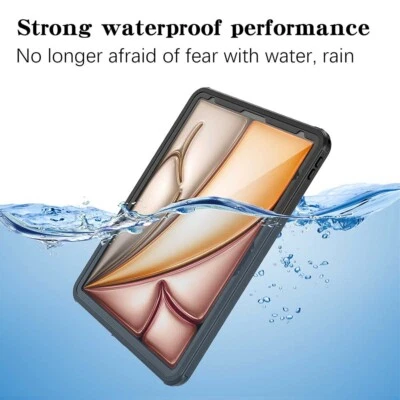 Fit For iPad Air 13"/Pro 11" M4/M2 Case Waterproof Shockproof Cover Black Case - Image 1 of 4