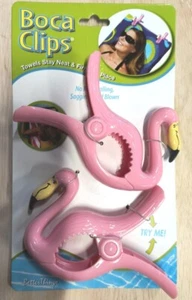 Boca Clips Pink Flamingo Beach/Pool Chair Towel Holder - Picture 1 of 2