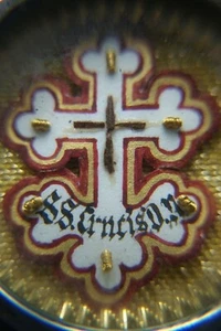 † 19º DNJC CRUZ VERDADERA 1 RELIQUIA ESTUCHE RELICARIO ESTERLINA SELLO DE CERA SELLO PARÍS FR. † - Imagen 1 de 24