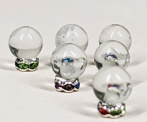 i47a Lote de 6 Bolas de Cristal Escala 1:48 1/4" Casa de Muñecas Miniatura Estrás - Imagen 1 de 7