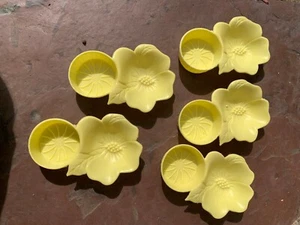 Menge 5 Vintage Hofmann Industries Hibiskus Blume Snack Nuss Schale Getränkehalter - Bild 1 von 6