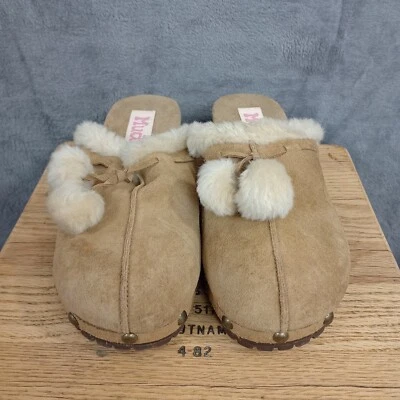 Mudd Clogs Slippers Shearling Lined Hannah Pom Pom 8/8.5 - Image 1 of 4
