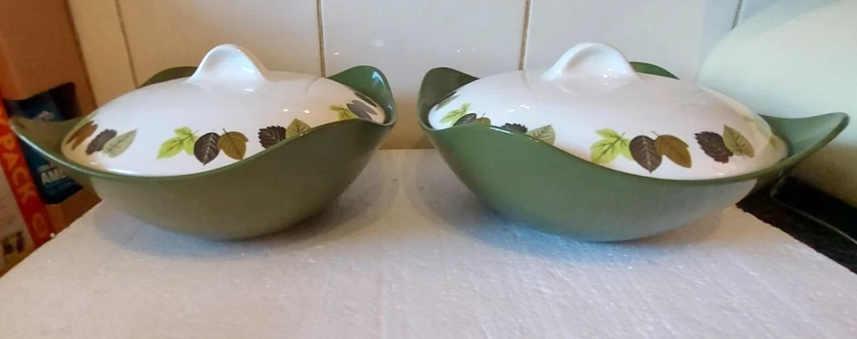 1960s Vintage 2 Midwinter Stylecraft Lidded Vegetable Tureen Dishes - Image 1 of 4