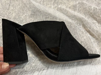 Mules de cuero gamuza negra bcbg Generation talla 8 Foto 1 de 4