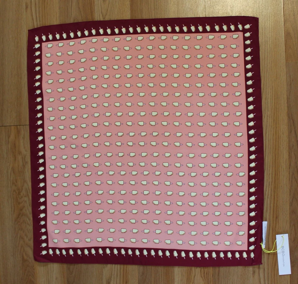 Nueva bufanda bandana cuadrada BCBGeneration con estampado de helado 24" nueva con etiquetas #BC705 Foto 1 de 1