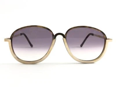 VINTAGE CHRISTIAN LACROIX ROUND 7319 20 TORTOISE & GOLD 1980 GERMANY SUNGLASSES - Image 1 of 4