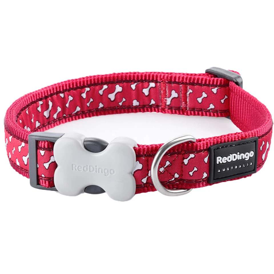 Red Dingo Reflective Collar - Flying Bones in Red Design - Image 1 of 2
