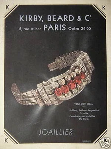 PUBLICITÉ KIRBY BEARD & C° JOAILLIER VENI VIDIVICI BRILLANT ET RUBIS - Picture 1 of 1