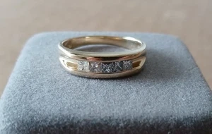 14 Karat Gelbgold 5 Diamanten Herrenring 0,48 TCW 5,4 Gramm Größe 9,5 natürlicher Diamant - Bild 1 von 18