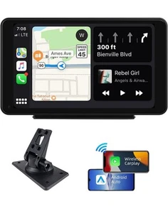 Plimpton 2024 Portable Carplay for Apple/Android Auto Screen for Car, 7 Inch(J1) - Picture 1 of 6