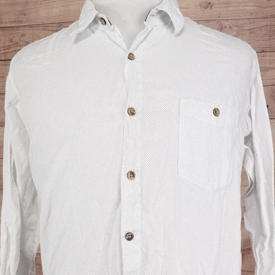 Campia Moda Shirt Mens Extra Large White Micro Dot Button Long Sleeve - Image 1 of 4