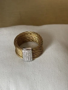 Anillo Alor Oro 18K y Acero Inoxidable Talla 7 Con Diamantes. - Imagen 1 de 5