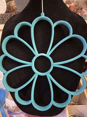 Percha Bufanda Turquesa Fieltro Turquesa 10" Alto .050 W Acero Inoxidable Percha Foto 1 de 4